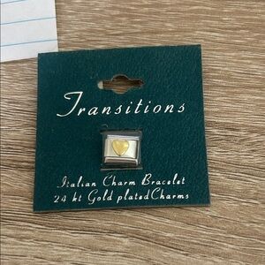 Italian Modular Charm Bracelet Gold Heart Charm